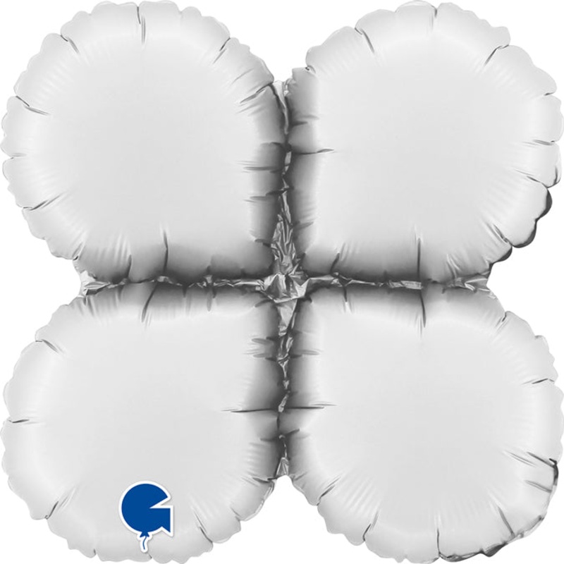 13" (17" Deflated) Standup Base Drops MiniSatin White Foil Balloon