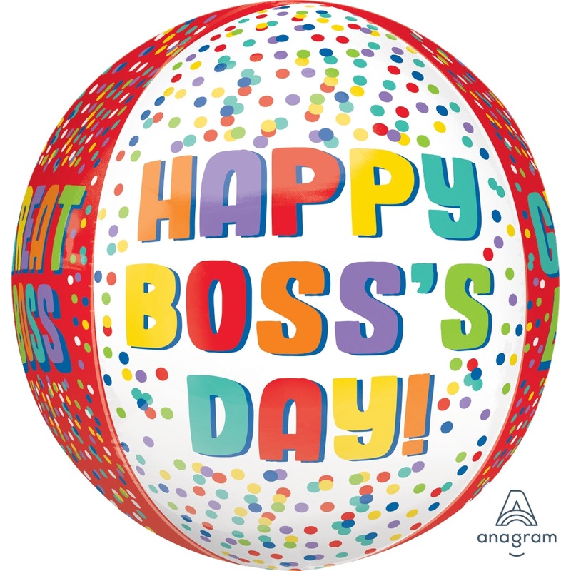 16" Orbz Boss's Day Dots Foil Balloon