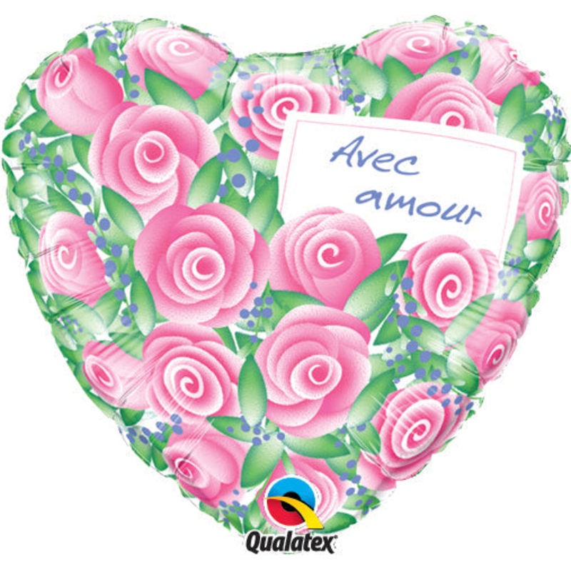 18 Avec amour  Roses ballon (emball) Balloon