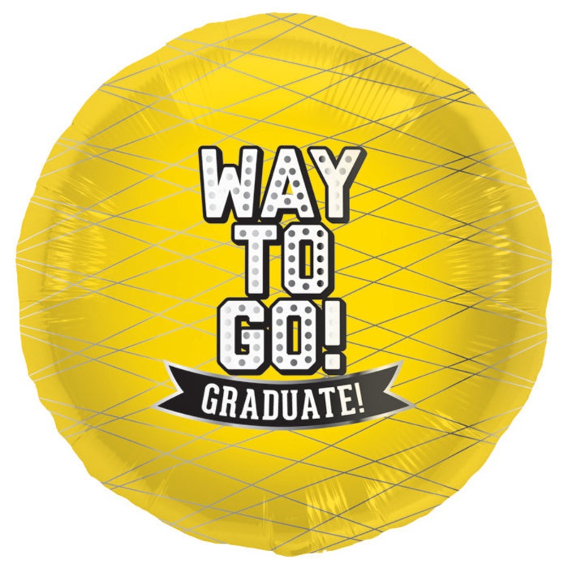 18" Foil Balloon Way To Go Yellow-Round