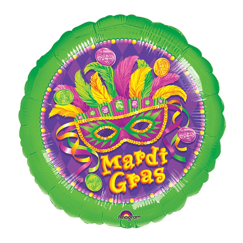 18" Mardi Gras Masquerade Balloon Packaged