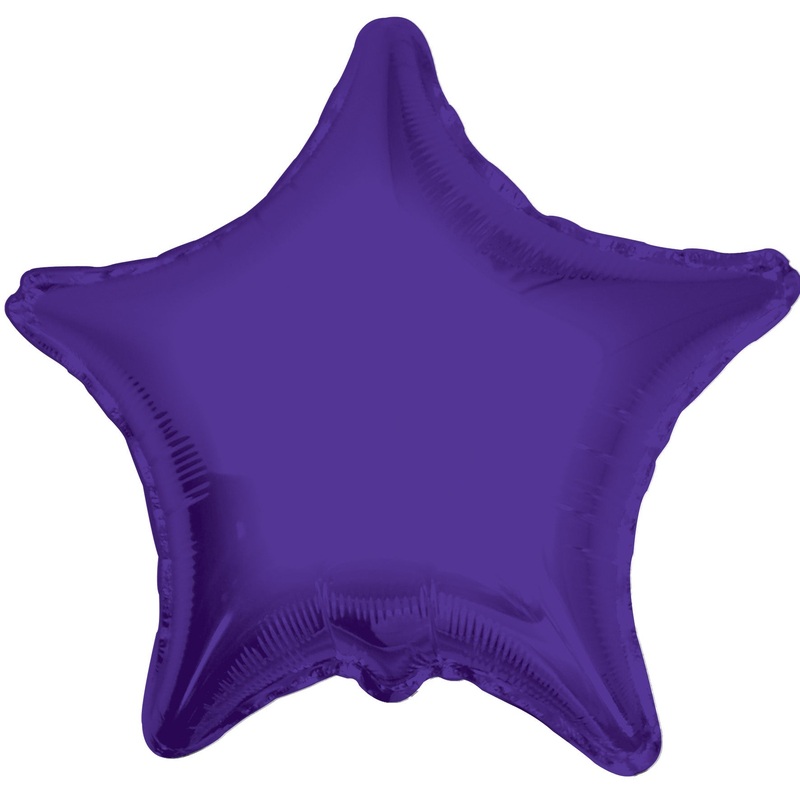 18" Solid Star Purple Balloon
