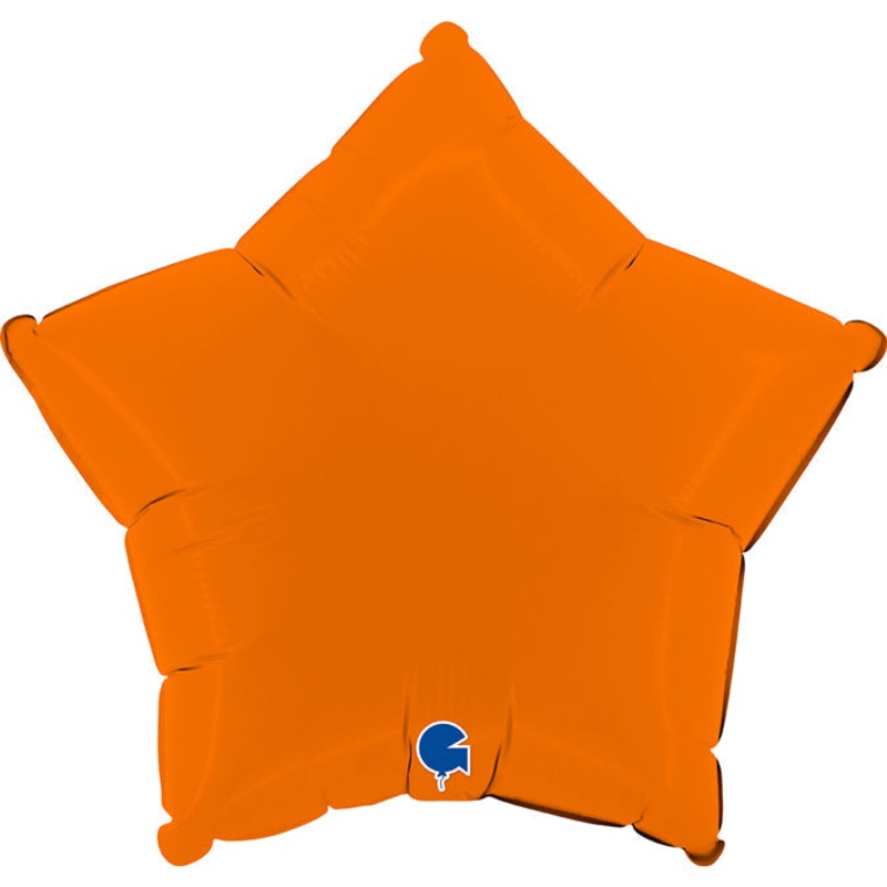 18" Star Matte Orange Foil Balloon