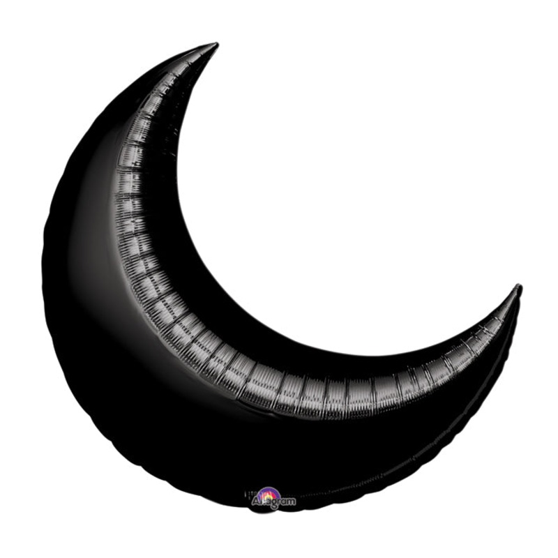 26" Black Crescent Moon Balloon