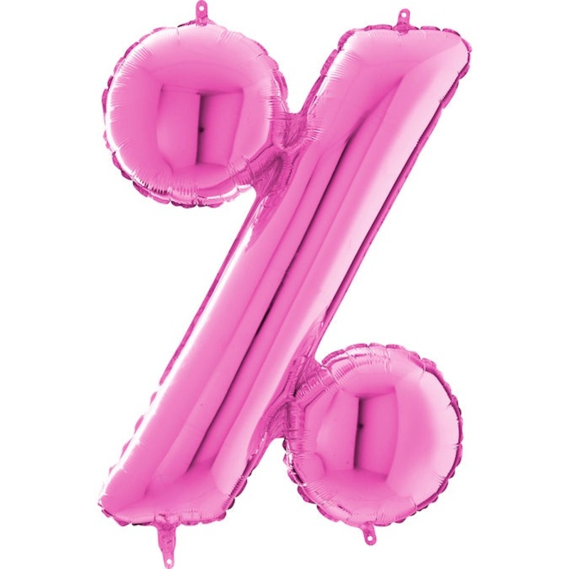 26" Symbol Percentage Fuchsia Foil Balloon