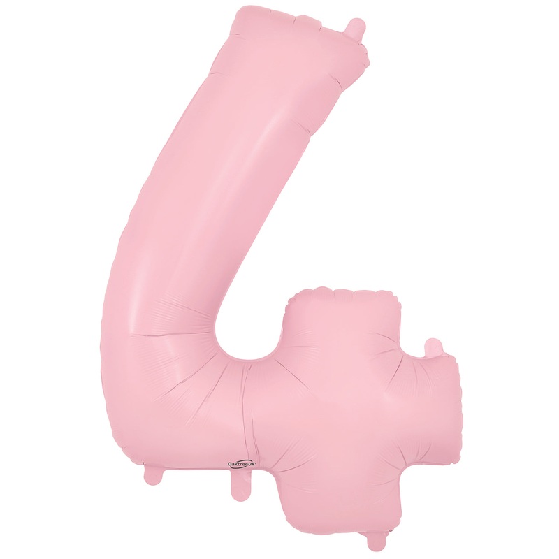 34" Number 4 Pink Oaktree Foil Balloon