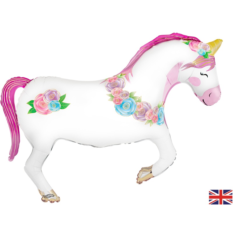 35" Oaktree Brand Unicorn Flower Horse Foil Balloons