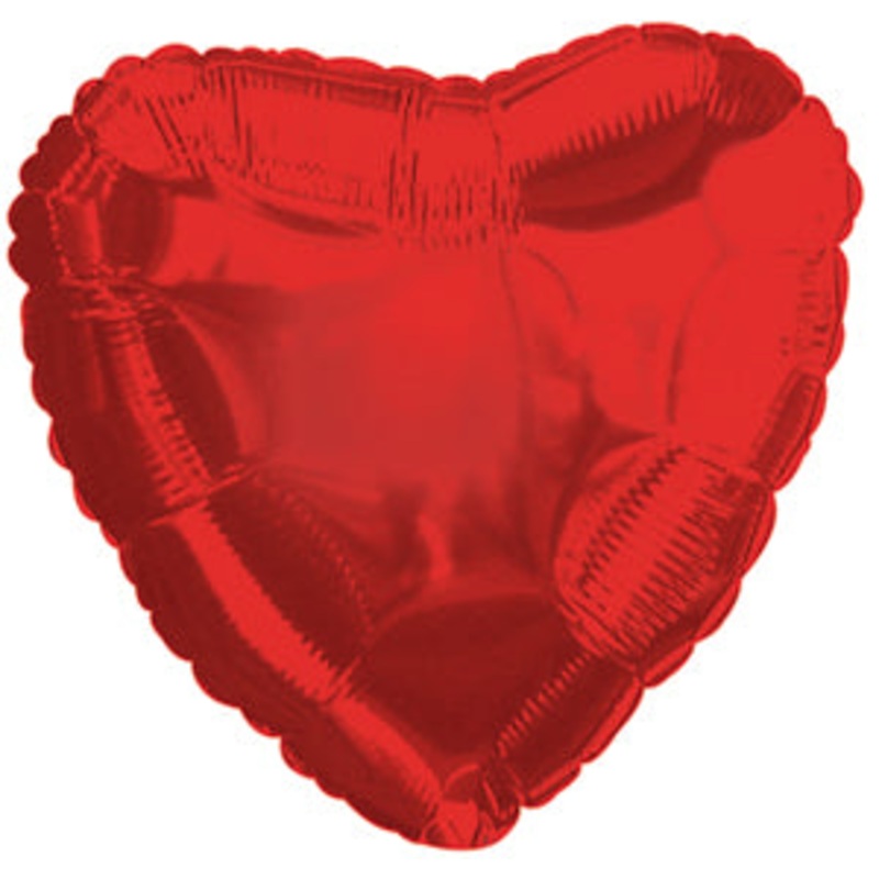4.5" Red Heart Airfill Only Mylar Balloon