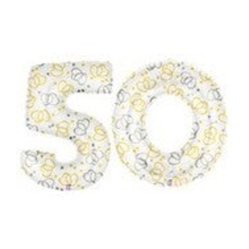 40" (34" Inflated) Double Hearts Megaloons "50" Balloon