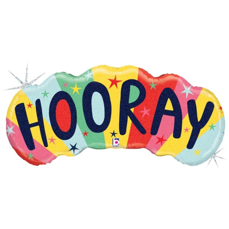 41" Shape Holographic Colorful Hooray Foil Balloon