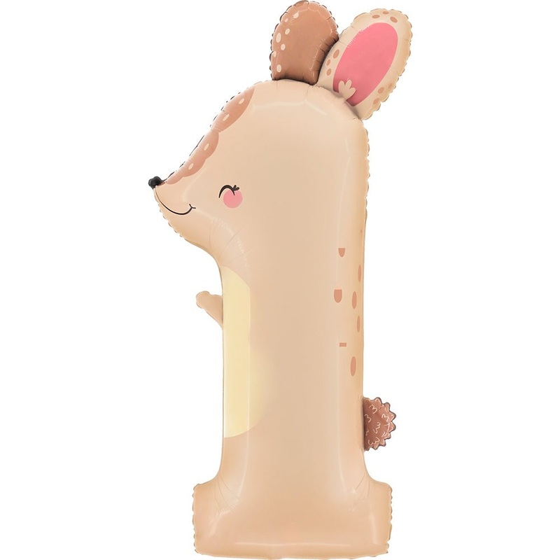 44" The Puppyloons Number 1 Bunny Foil Balloon