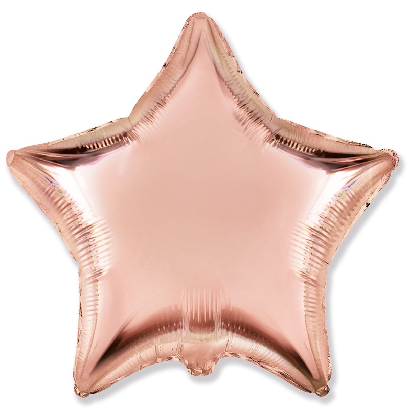 9" Airfill Only Mini Rose Gold Star Solid Color Foil Balloons Brand Flexmetal