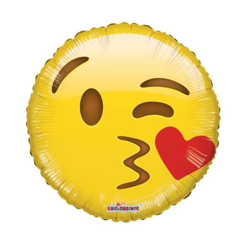 9" Airfill Only Smiley Kiss Foil Balloon