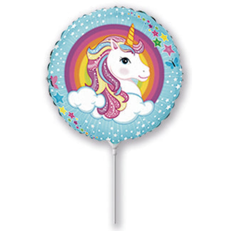 9" Airfill Only Unicorn Mini Foil Balloon
