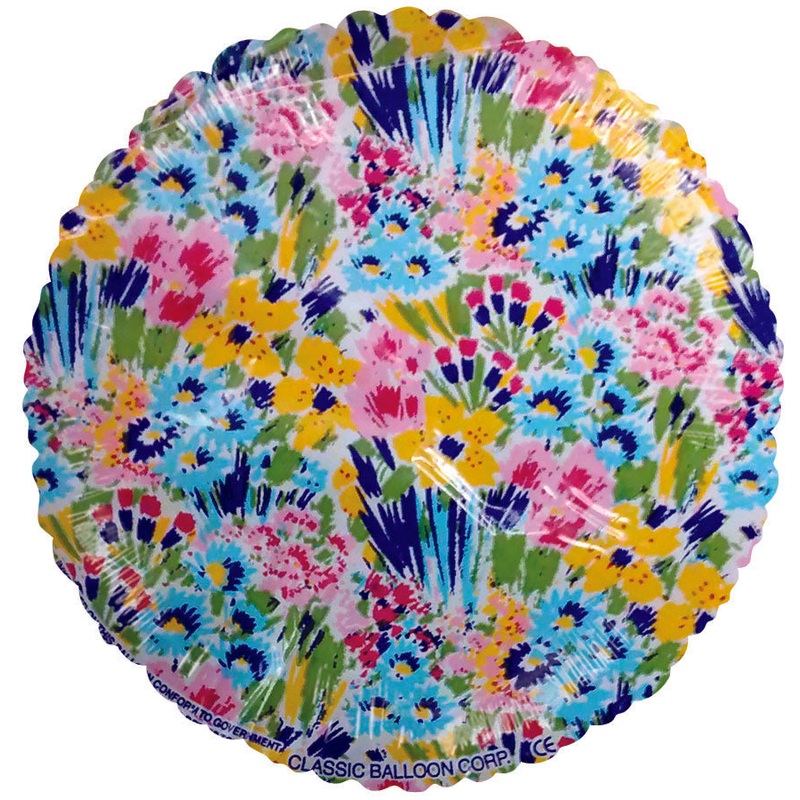 9" Airfill Only Wild Flowers Watercolor Print balloon