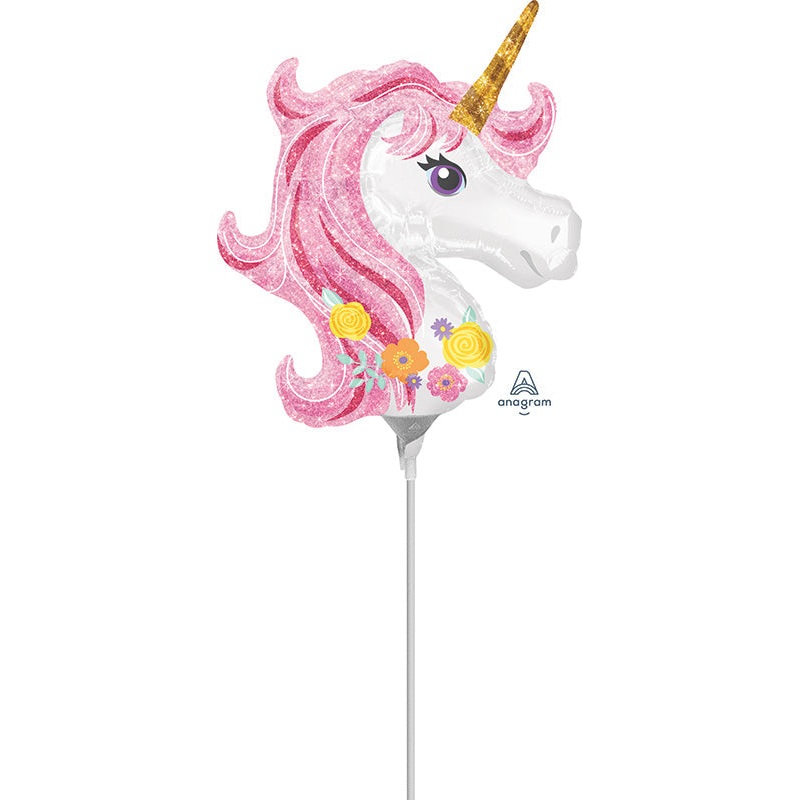 14" Magical Unicorn Airfill Only Mini Shape Foil Balloon