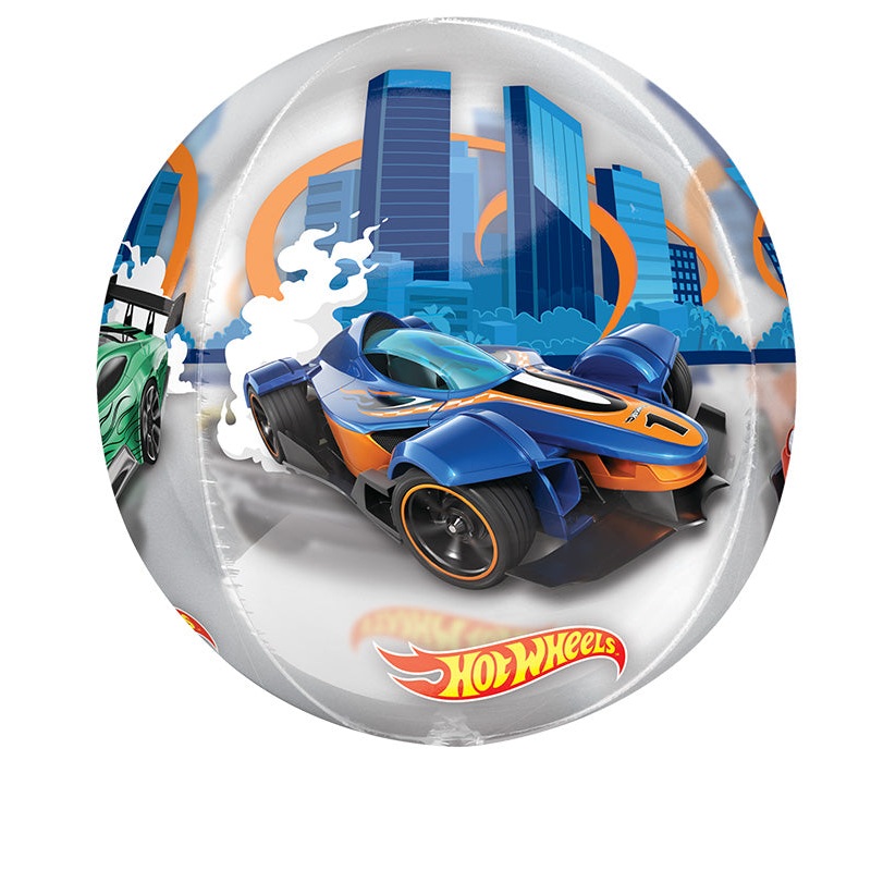 16" Orbz Clear Hot Wheels Foil Balloon