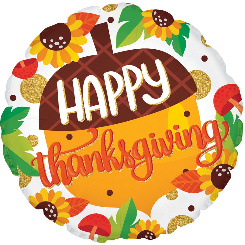 17" Thanksgiving Acorn Foil Balloon