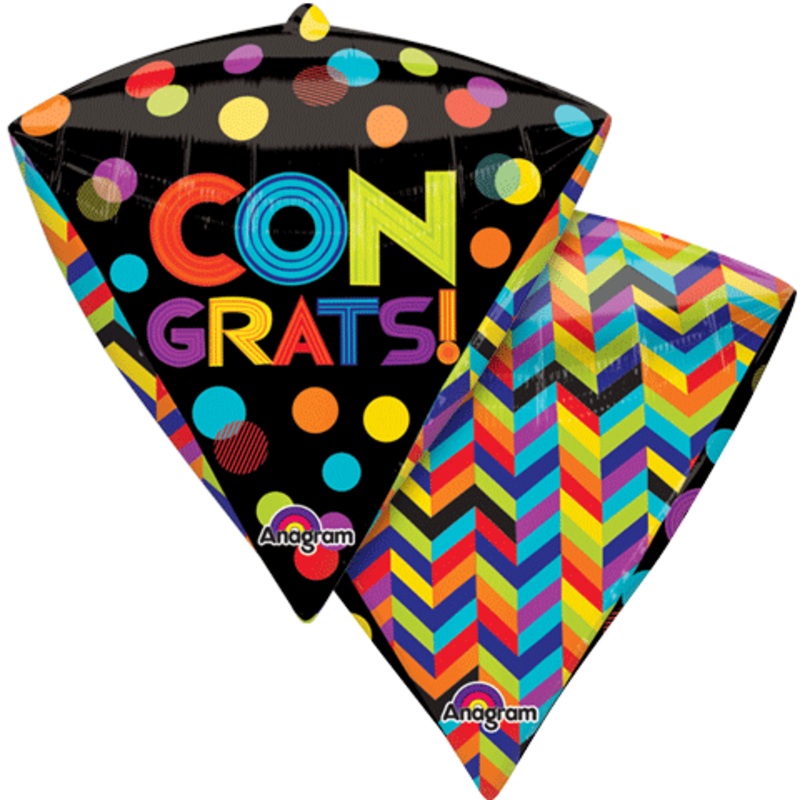 17" Ultrashape Diamondz Congrats Balloon Packaged