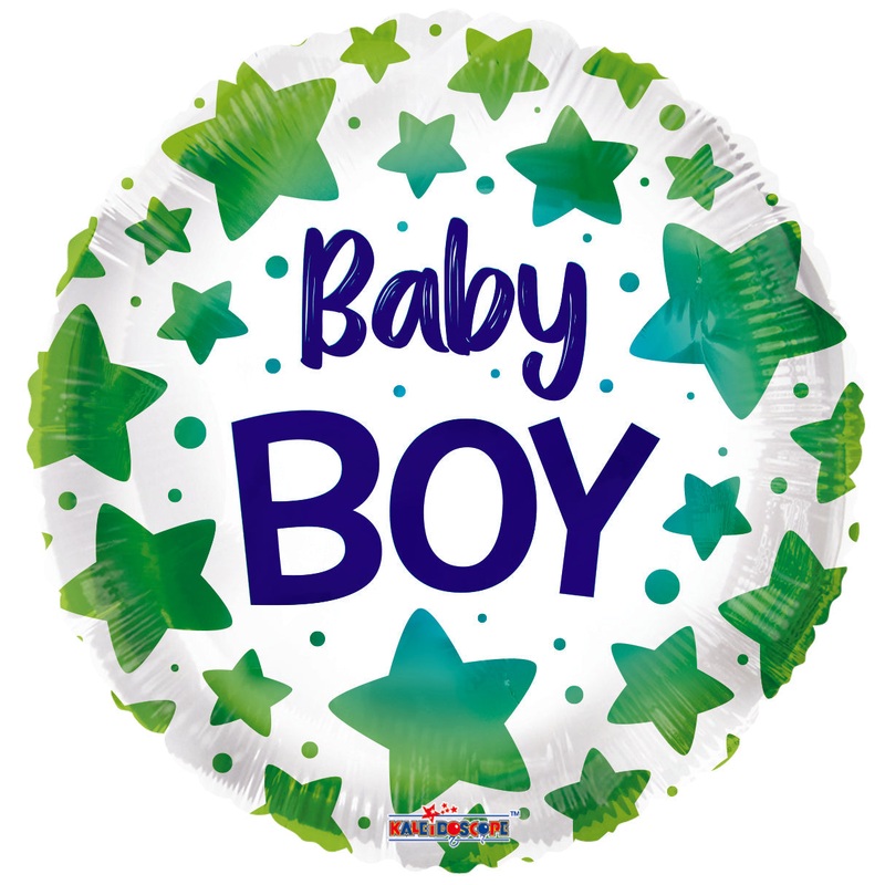 18" Baby Boy Stars Foil Balloon
