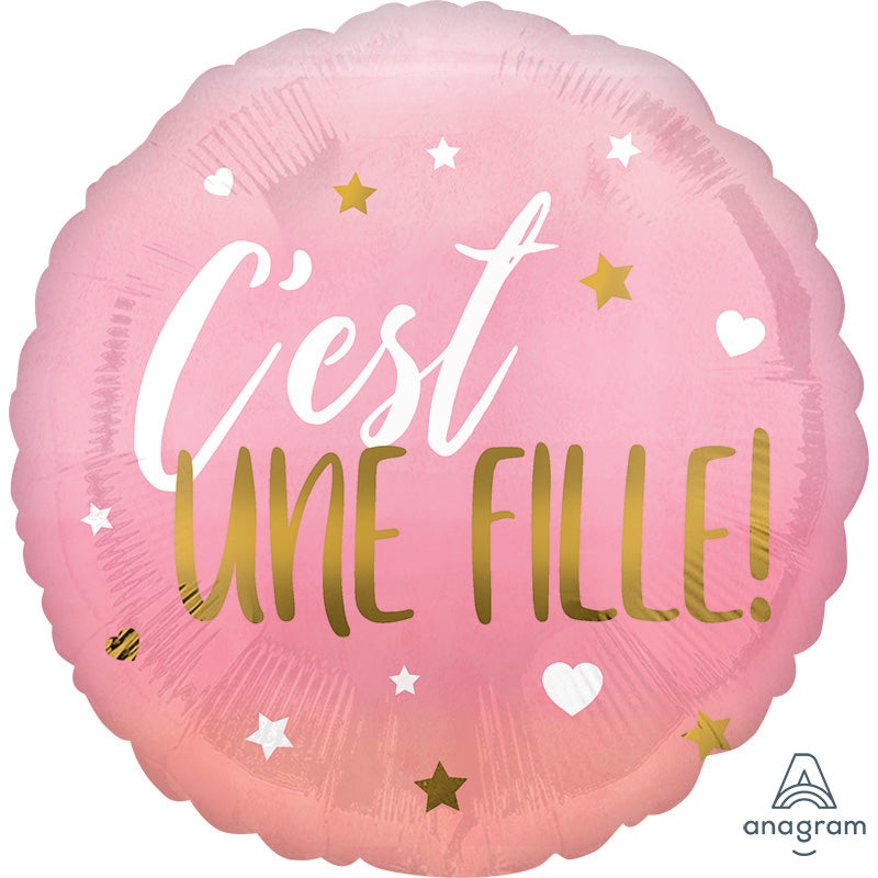 18" c'est une fille Pink Ombre Foil Balloon