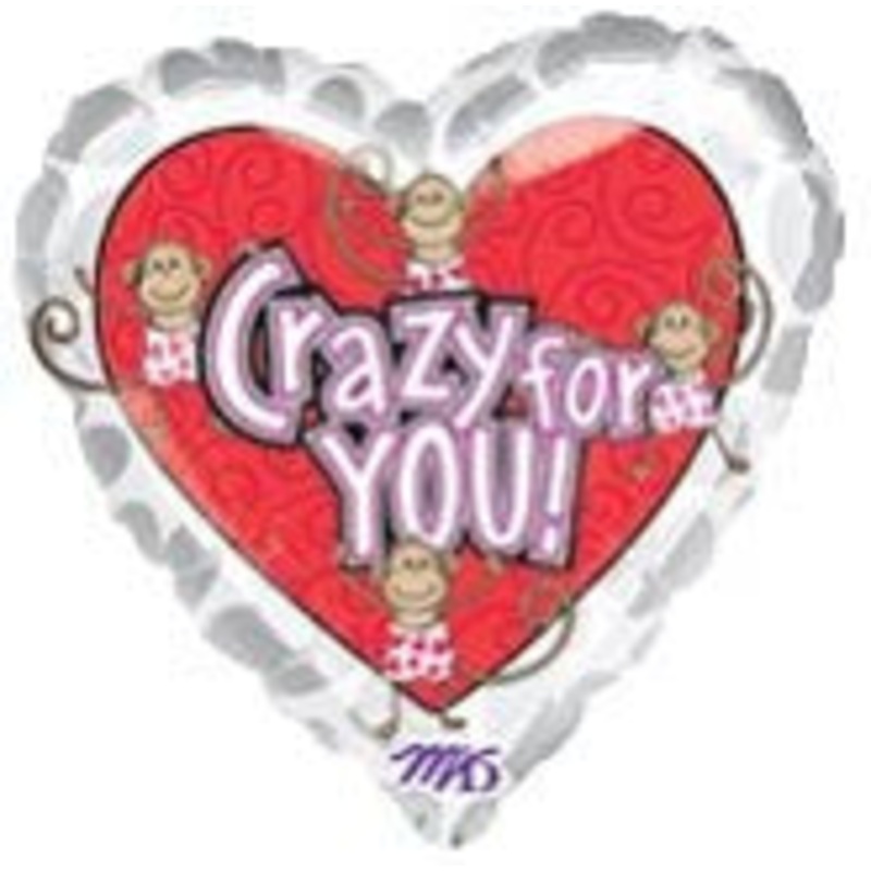 18" Crazy For You Love Monkeys Balloon