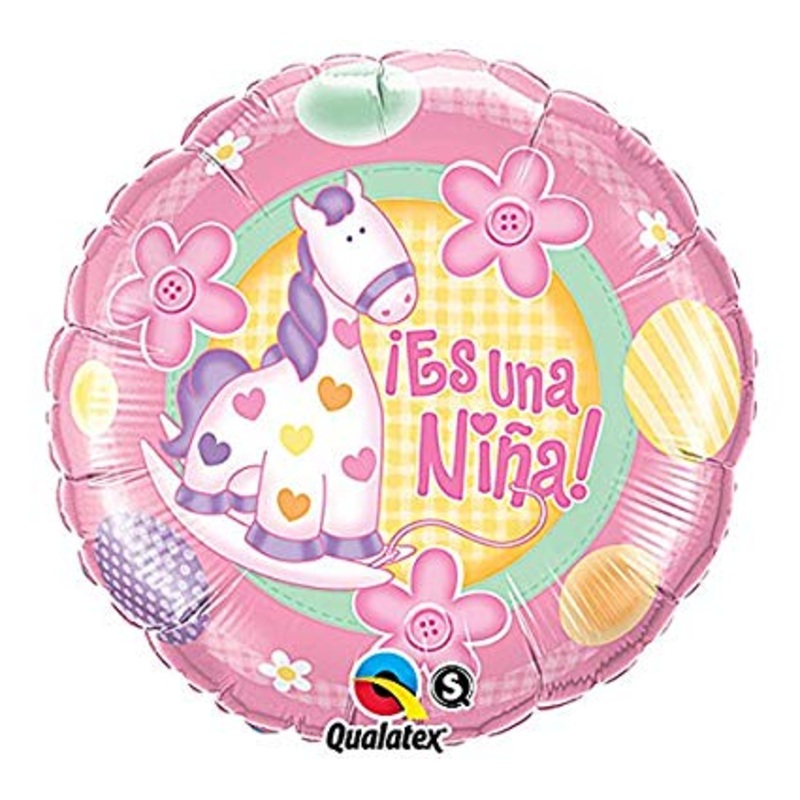 18" Es Una Nina Soft Pony Balloon (Spanish)