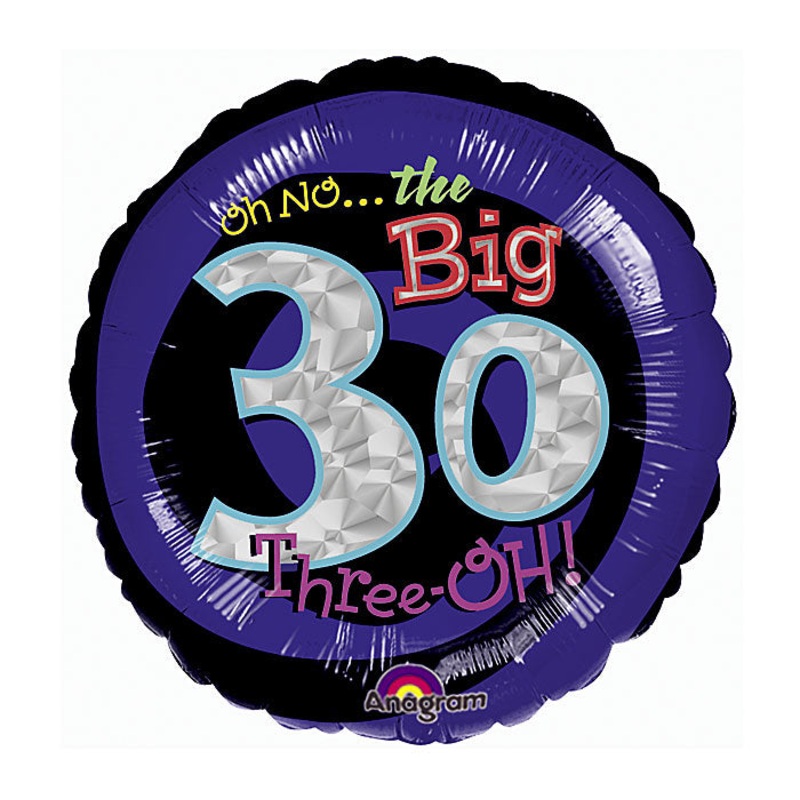 18" Holographic Oh No! It's My Birthday 30 Balloon