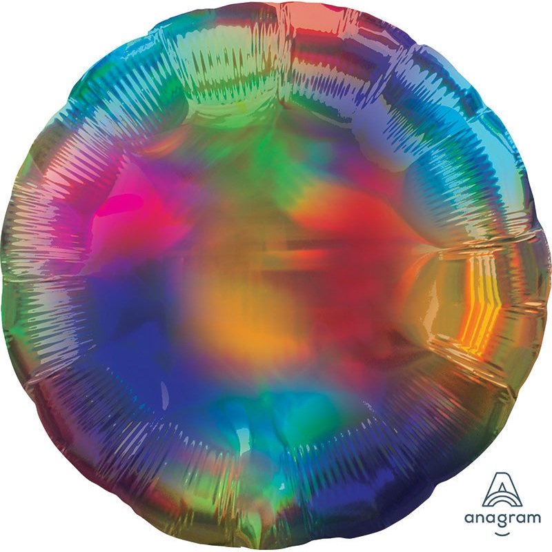 18" Iridescent Rainbow Circle Foil Balloon