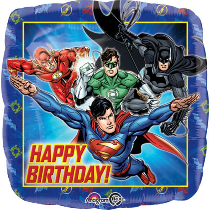 18" Justice League Happy Birthday Balloon