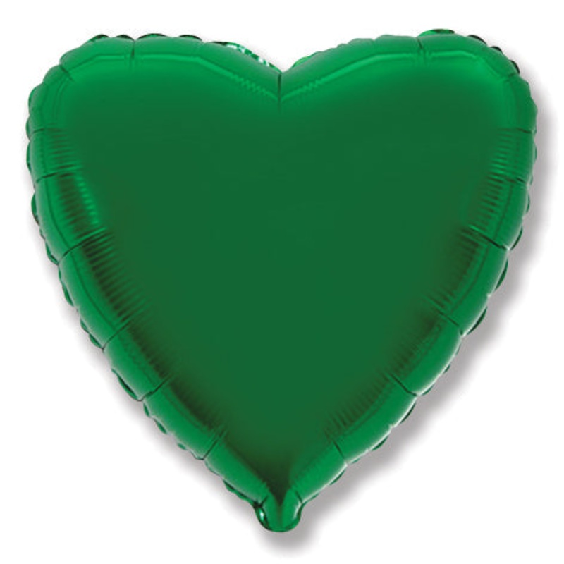 18" Metallic Green Heart Foil Balloon