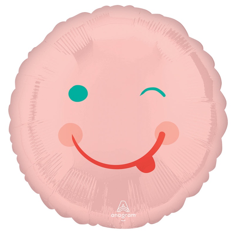 18" Pink Smiles Foil Balloon