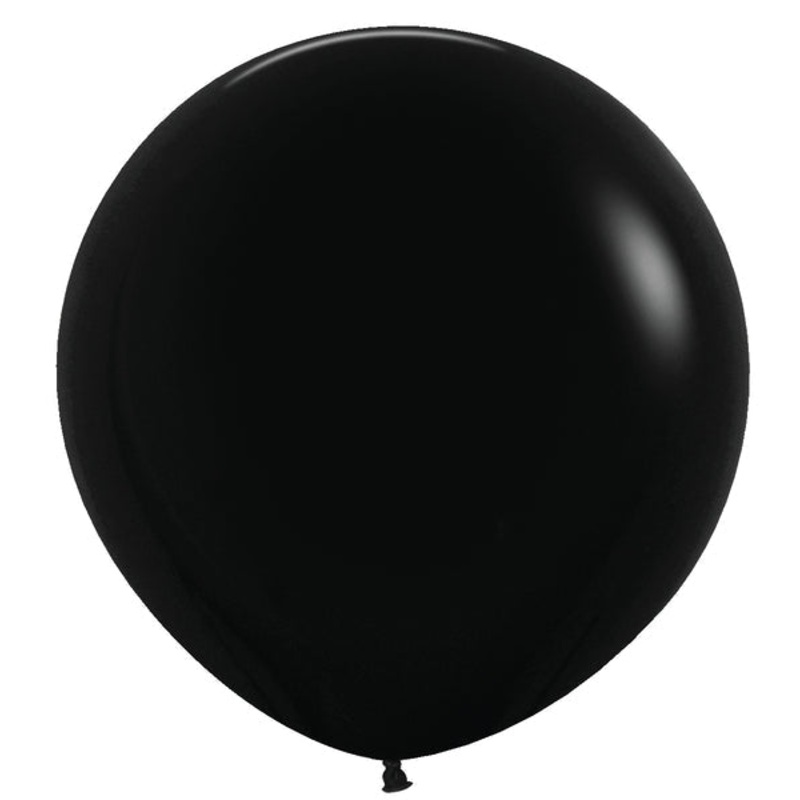 24" Latex Balloons (3 Per Bag) Deluxe Black Sempertex