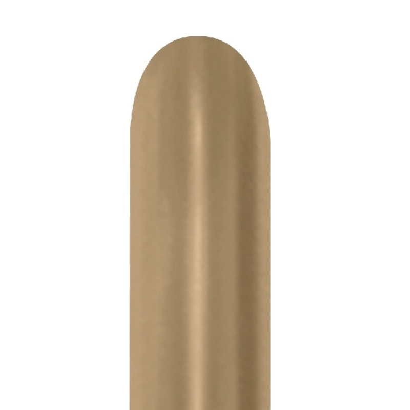260S Latex Nozzles Up Balloon (50 Per Bag) Silk Gold Dust