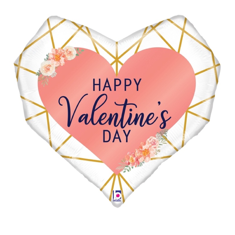 29" Foil Balloon Shape Geo Valentine