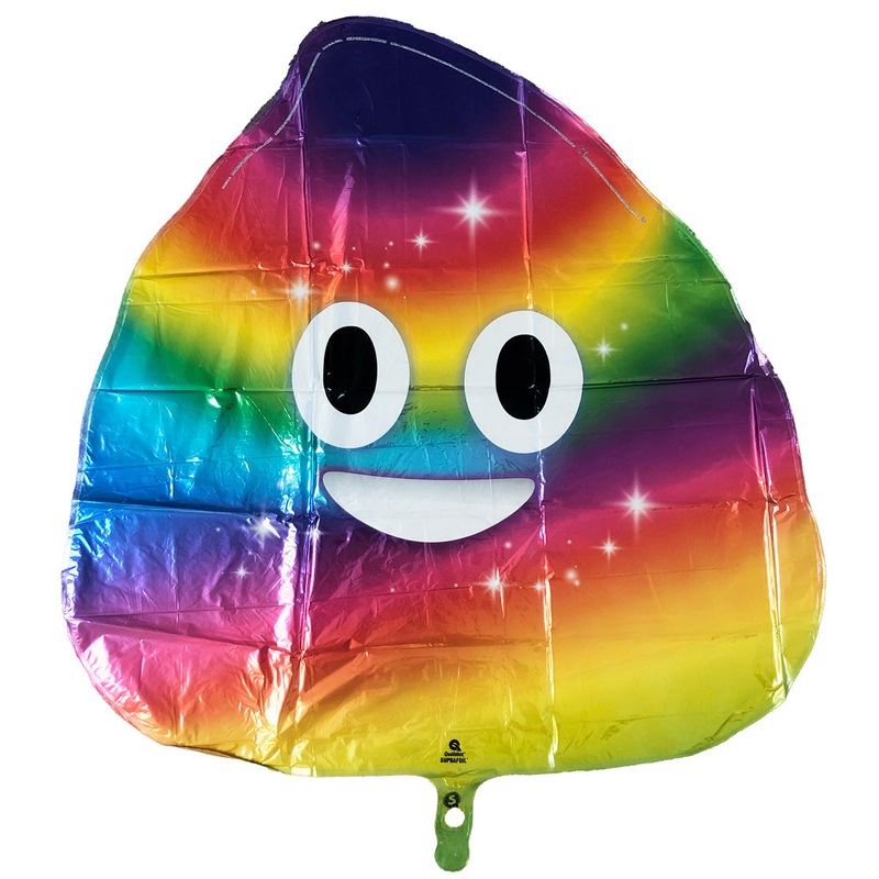 29" Rainbow Poo Mylar Balloon
