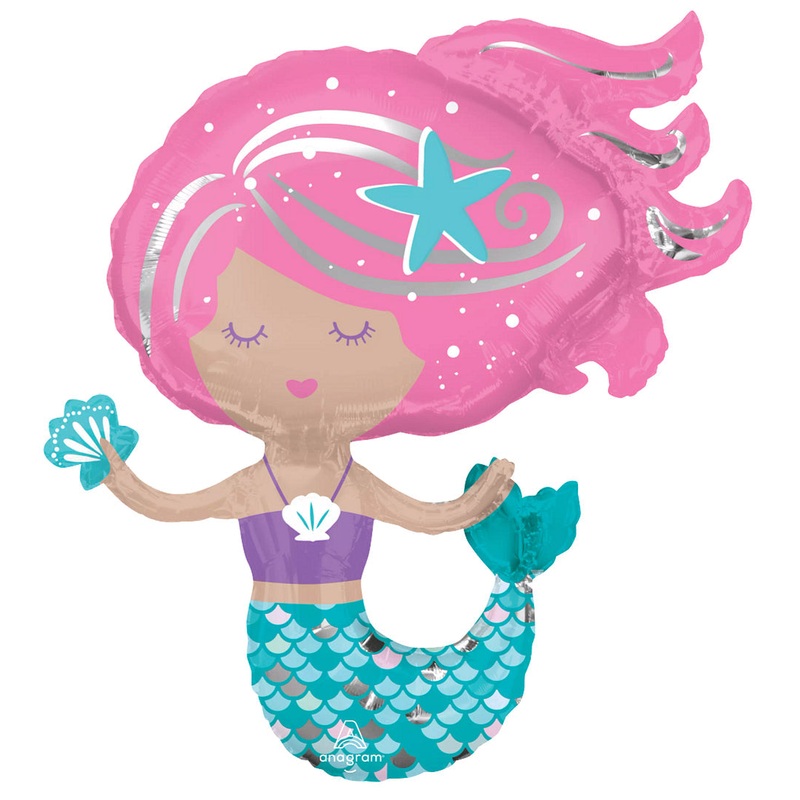 30" SuperShape Shimmering Mermaid Foil Balloon