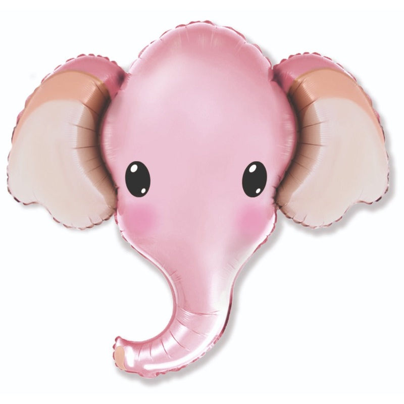 39" Elephant Head Pink Foil Balloon