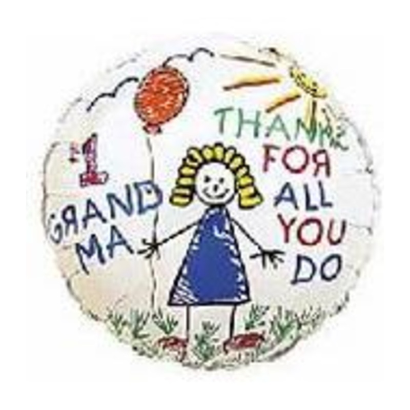 4" Airfill Only #1 Grandma Thanks/ Kids Balloon