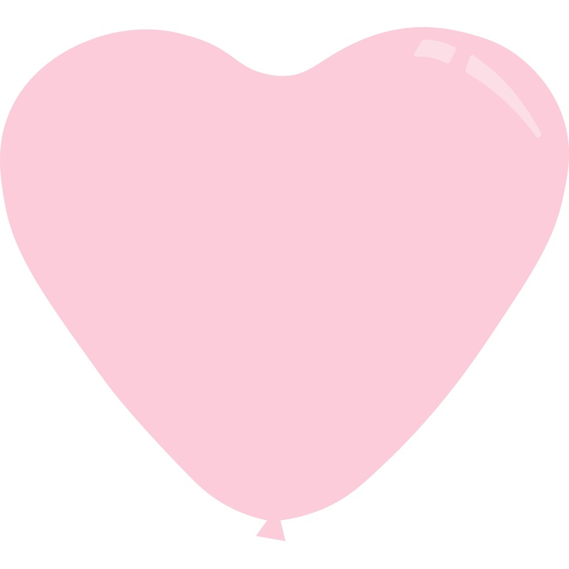 7" Deco Taffy Pink Decomex Heart Shaped Latex Balloons (100 Per Bag)