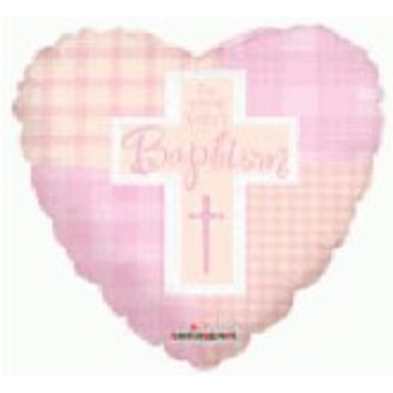 9" Airfill Only Baptism Girl Cross Balloon