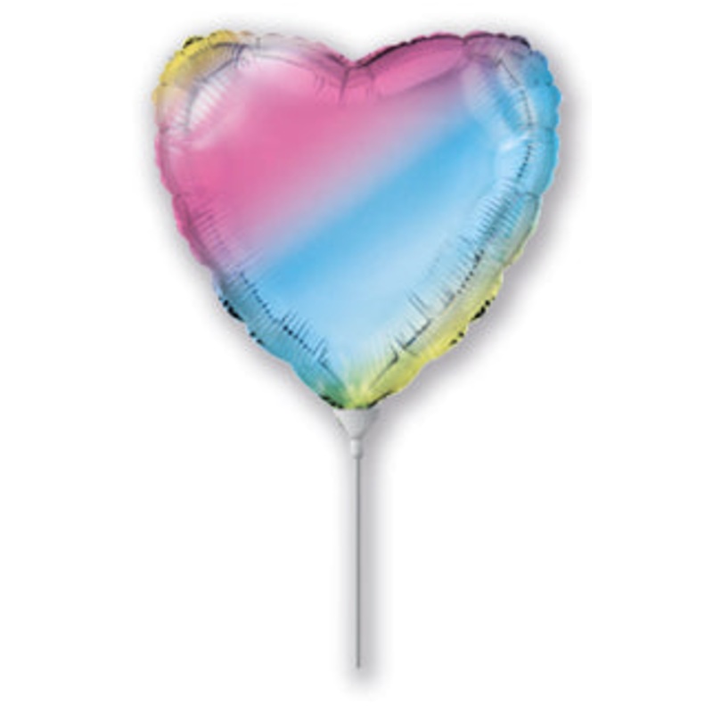 9" Airfill Only Gradient Mini Heart Foil Balloon