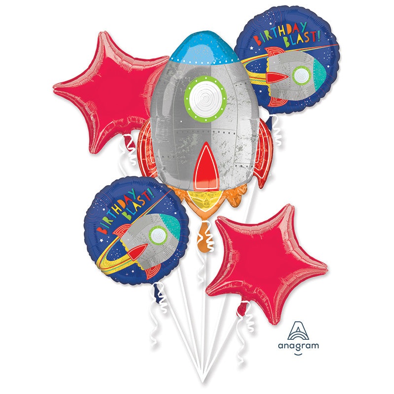 Bouquet Blast off Birthday Foil Balloon