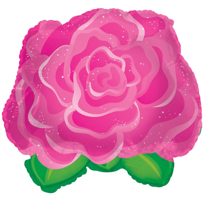 11" Airfill Only Pink Rose Balloon