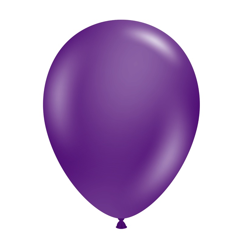11" Crystal/Jewel Purple Tuftex Latex Balloons (100 Per Bag)