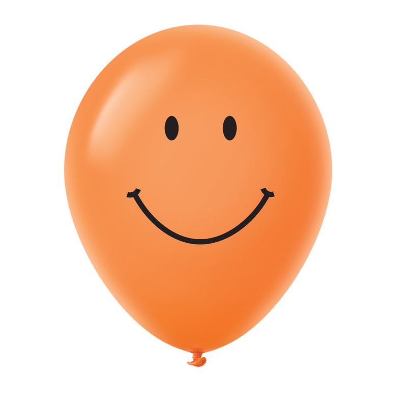 11" Smiley Face Latex Balloons (25 Count) Orange