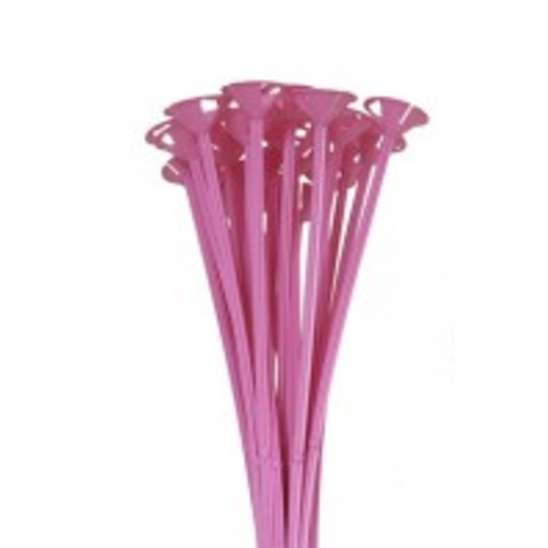 13" One Piece Cup and Balloon Stick-Pink