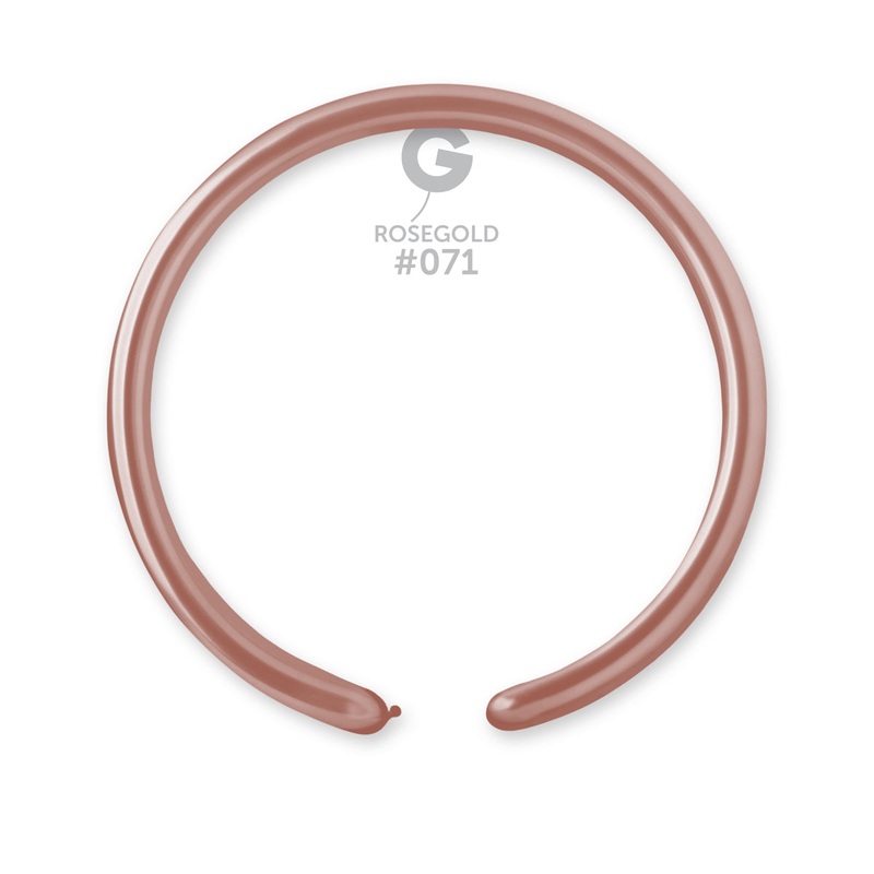 160G Gemar Latex Balloons (Bag of 50) Metallic Modelling/Twisting Rose Gold