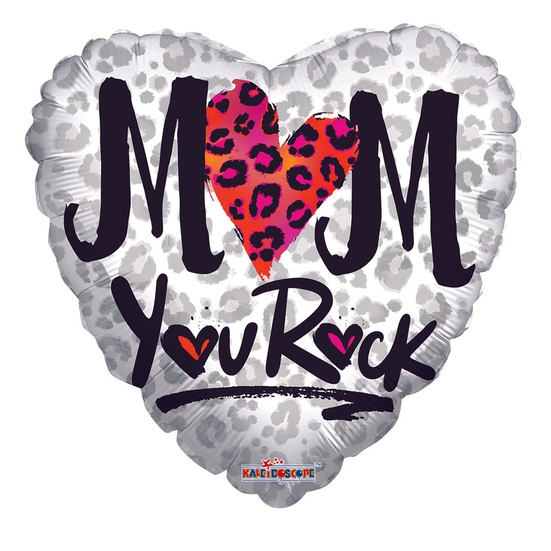 17" Mom You Rock Foil Balloon