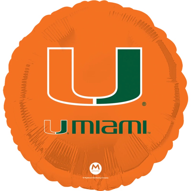 18" Collegiate University of Miami Foil Balloon